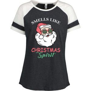 Smells Like Christmas Spirigift Funny Santa Claus Gift Enza Ladies Jersey Colorblock Tee