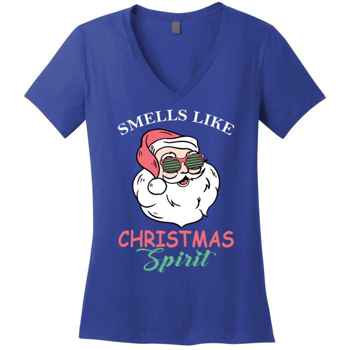 Smells Like Christmas Spirigift Funny Santa Claus Gift Women's V-Neck T-Shirt