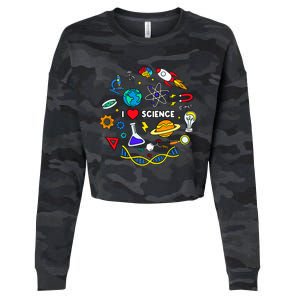 Science Lover Chemistry Biology Physics Love Science Cropped Pullover Crew