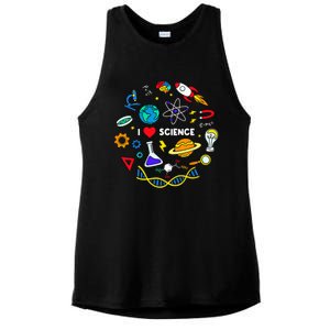 Science Lover Chemistry Biology Physics Love Science Ladies PosiCharge Tri-Blend Wicking Tank