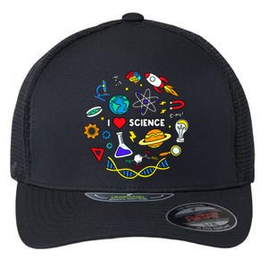 Science Lover Chemistry Biology Physics Love Science Flexfit Unipanel Trucker Cap