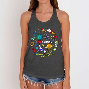 Science Lover Chemistry Biology Physics Love Science Women's Knotted Racerback Tank