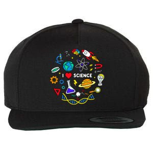 Science Lover Chemistry Biology Physics Love Science Wool Snapback Cap