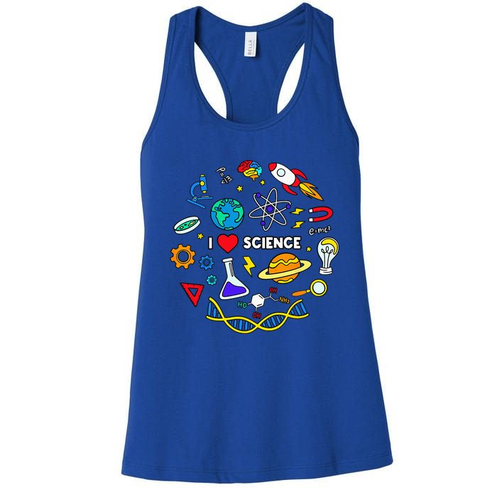 Science Lover Chemistry Biology Physics Love Science Women's Racerback Tank