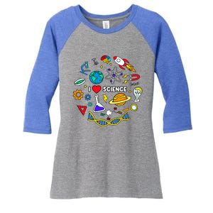 Science Lover Chemistry Biology Physics Love Science Women's Tri-Blend 3/4-Sleeve Raglan Shirt