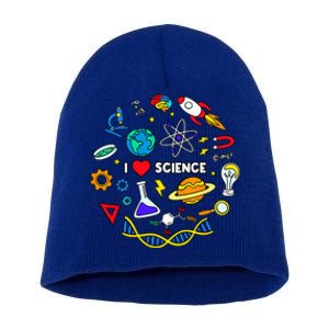 Science Lover Chemistry Biology Physics Love Science Short Acrylic Beanie