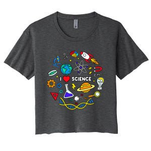 Science Lover Chemistry Biology Physics Love Science Women's Crop Top Tee