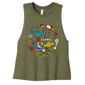 Science Lover Chemistry Biology Physics Love Science Women's Racerback Cropped Tank