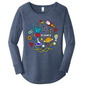 Science Lover Chemistry Biology Physics Love Science Women's Perfect Tri Tunic Long Sleeve Shirt