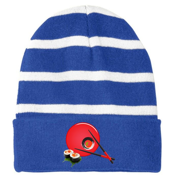 Sushi Lover Cool Gift Striped Beanie with Solid Band