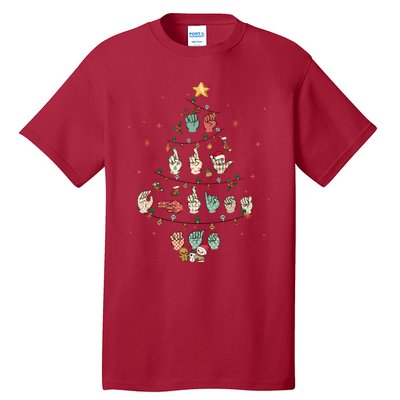 Sign Language Christmas Tree Merry Christmas Asl Tall T-Shirt