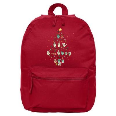 Sign Language Christmas Tree Merry Christmas Asl 16 in Basic Backpack