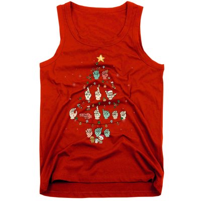 Sign Language Christmas Tree Merry Christmas Asl Tank Top