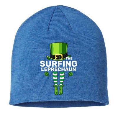 Surfing Leprechaun Costume Gift Matching Family Gift Sustainable Beanie