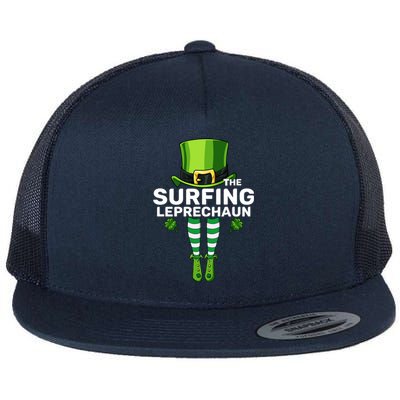 Surfing Leprechaun Costume Gift Matching Family Gift Flat Bill Trucker Hat