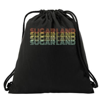 Sugar Land City Retro Vintage Hometown Texas Drawstring Bag