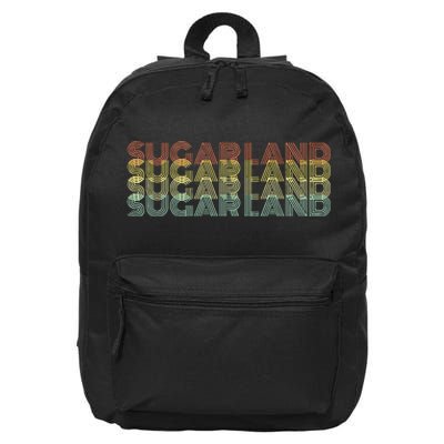 Sugar Land City Retro Vintage Hometown Texas 16 in Basic Backpack