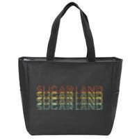 Sugar Land City Retro Vintage Hometown Texas Zip Tote Bag