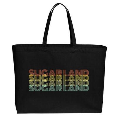 Sugar Land City Retro Vintage Hometown Texas Cotton Canvas Jumbo Tote