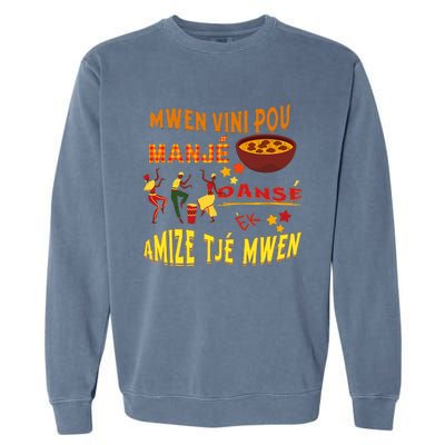 St. Lucia Creole Day Manje Danse Kweyol Day Garment-Dyed Sweatshirt