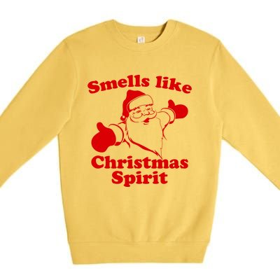 Smells Like Christmas Spirit Funny Santa Xmas Meaningful Gift Premium Crewneck Sweatshirt