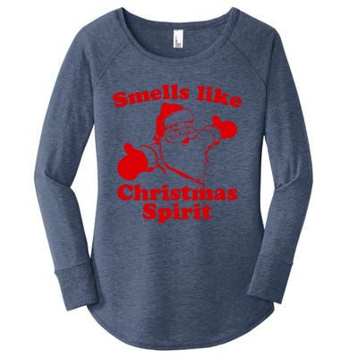 Smells Like Christmas Spirit Funny Santa Xmas Meaningful Gift Women's Perfect Tri Tunic Long Sleeve Shirt