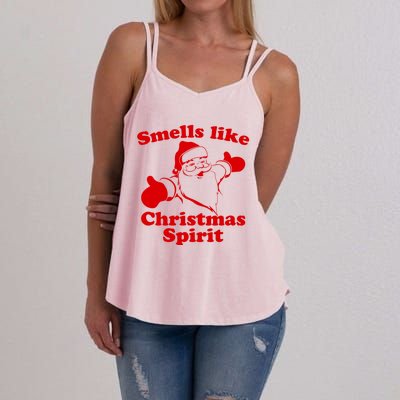 Smells Like Christmas Spirit Funny Santa Xmas Meaningful Gift Women's Strappy Tank