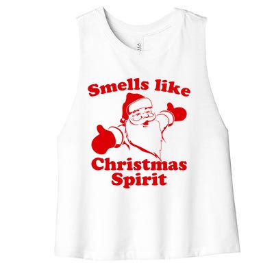 Smells Like Christmas Spirit Funny Santa Xmas Meaningful Gift Women's Racerback Cropped Tank