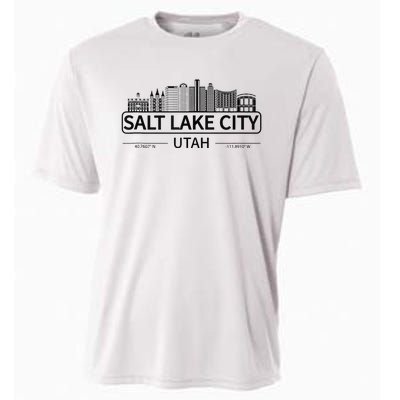 Salt Lake City Utah Cityscape Travel To Salt Lake City Cooling Performance Crew T-Shirt