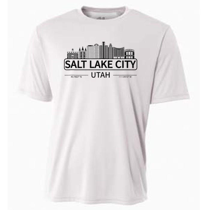 Salt Lake City Utah Cityscape Travel To Salt Lake City Cooling Performance Crew T-Shirt