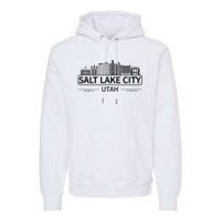 Salt Lake City Utah Cityscape Travel To Salt Lake City Premium Hoodie