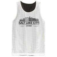 Salt Lake City Utah Cityscape Travel To Salt Lake City Mesh Reversible Basketball Jersey Tank