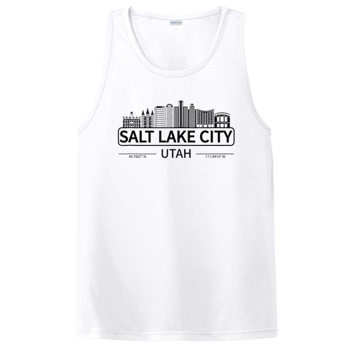 Salt Lake City Utah Cityscape Travel To Salt Lake City PosiCharge Competitor Tank