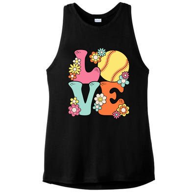 Softball Love Cute Softball Lover Women Teens Girl Ladies PosiCharge Tri-Blend Wicking Tank