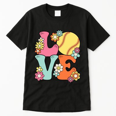 Softball Love Cute Softball Lover Women Teens Girl Tall T-Shirt