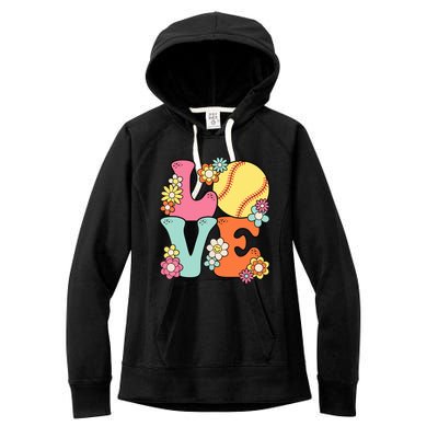 Softball Love Cute Softball Lover Women Teens Girl Women's Fleece Hoodie