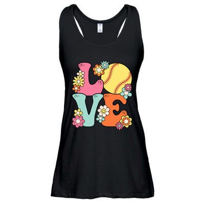 Softball Love Cute Softball Lover Women Teens Girl Ladies Essential Flowy Tank