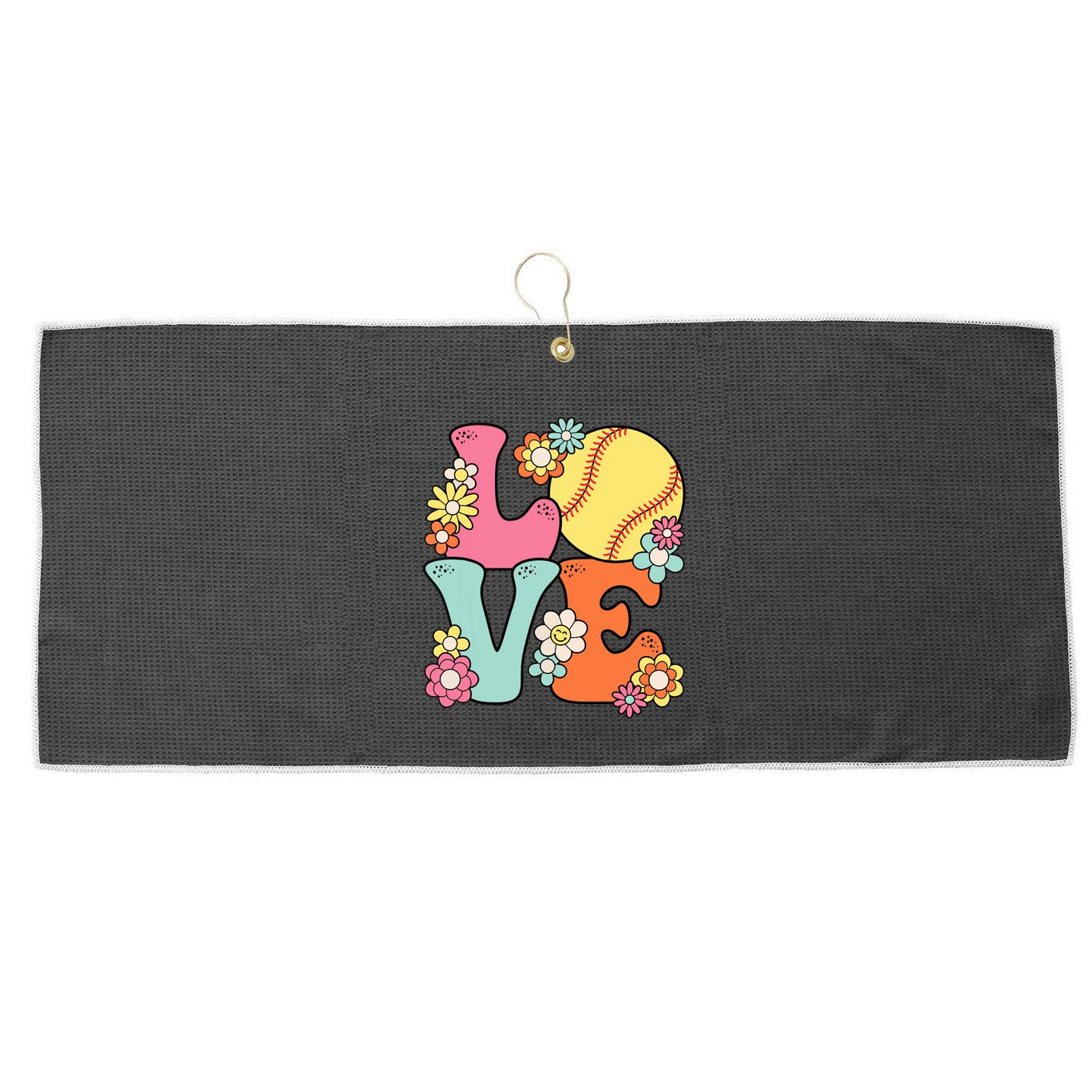 Softball Love Cute Softball Lover Women Teens Girl Large Microfiber Waffle Golf Towel