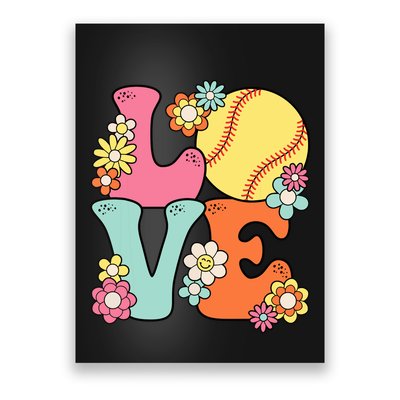 Softball Love Cute Softball Lover Women Teens Girl Poster
