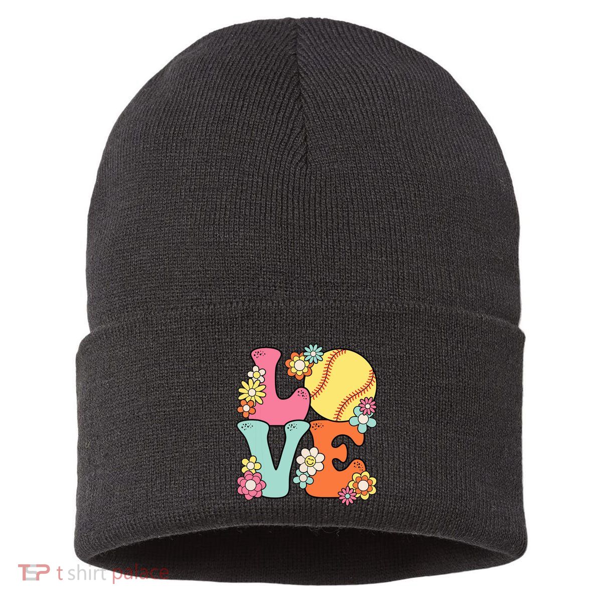 Softball Love Cute Softball Lover Women Teens Girl Sustainable Knit Beanie