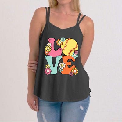 Softball Love Cute Softball Lover Women Teens Girl Women's Strappy Tank