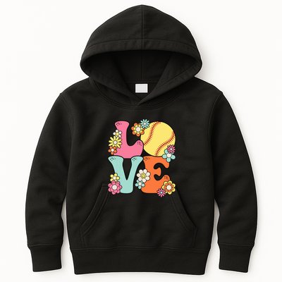 Softball Love Cute Softball Lover Women Teens Girl Kids Hoodie