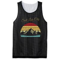 Salt Lake City Utah Vintage Hiking Outdoors Nature Woods Mesh Reversible Basketball Jersey Tank