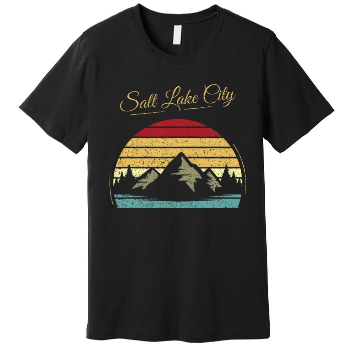 Salt Lake City Utah Vintage Hiking Outdoors Nature Woods Premium T-Shirt