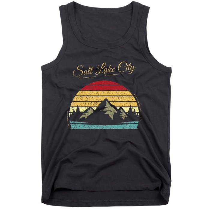 Salt Lake City Utah Vintage Hiking Outdoors Nature Woods Tank Top