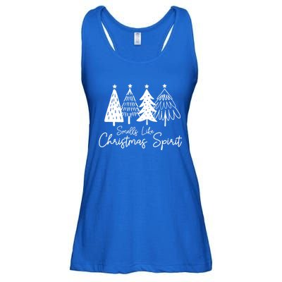 Smells Like Christmas Spirit Xmas Trees Spruce Funny Saying Gift Ladies Essential Flowy Tank