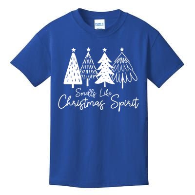 Smells Like Christmas Spirit Xmas Trees Spruce Funny Saying Gift Kids T-Shirt