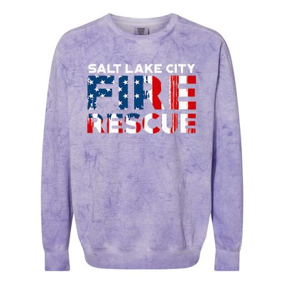 Salt Lake City Utah Fire Rescue Department Firefighters Duty Colorblast Crewneck Sweatshirt