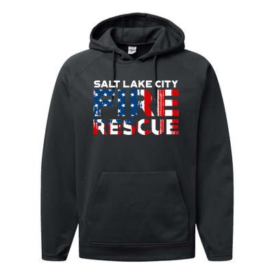 Salt Lake City Utah Fire Rescue Department Firefighters Duty Performance Fleece Hoodie