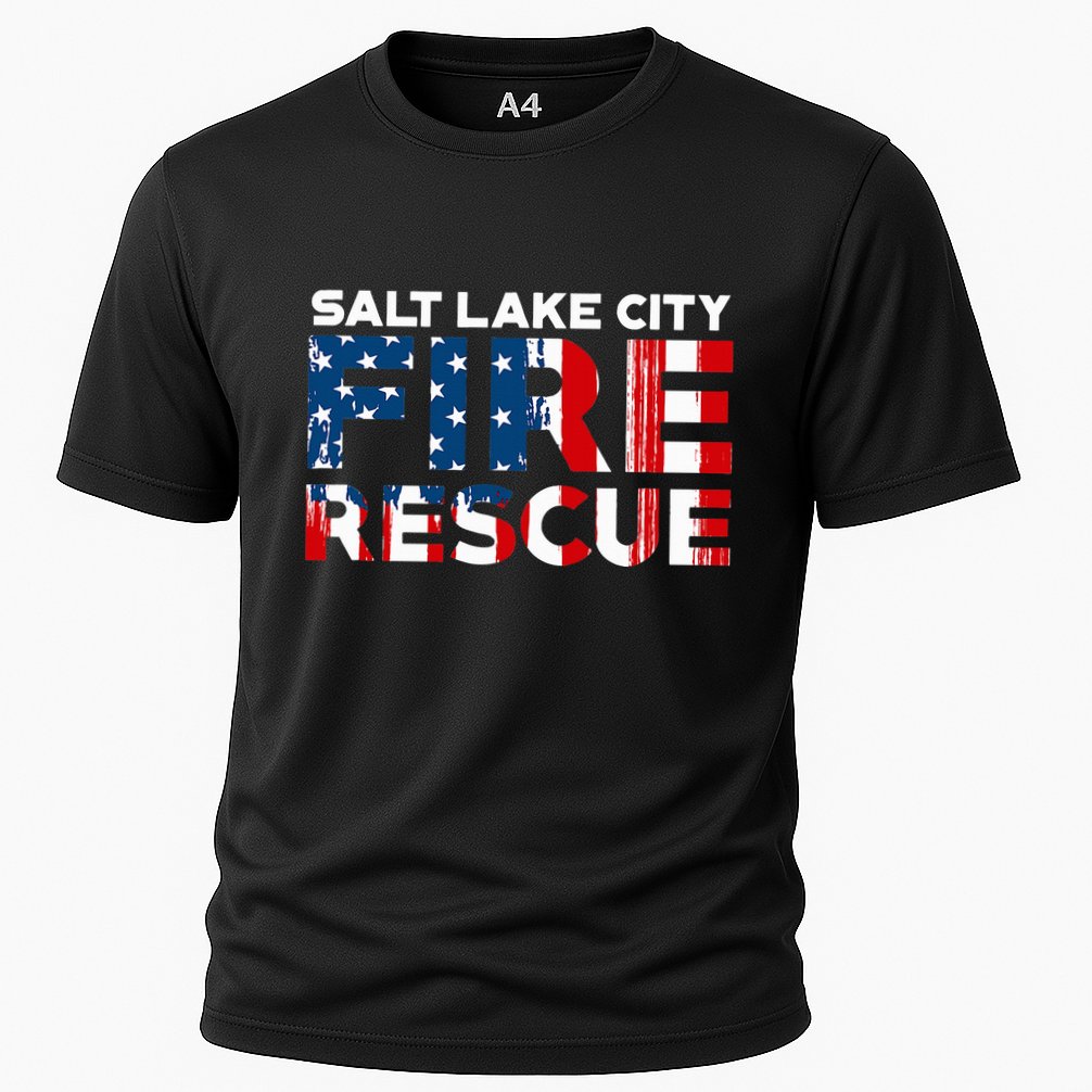 Salt Lake City Utah Fire Rescue Department Firefighters Duty Cooling Performance Crew T-Shirt